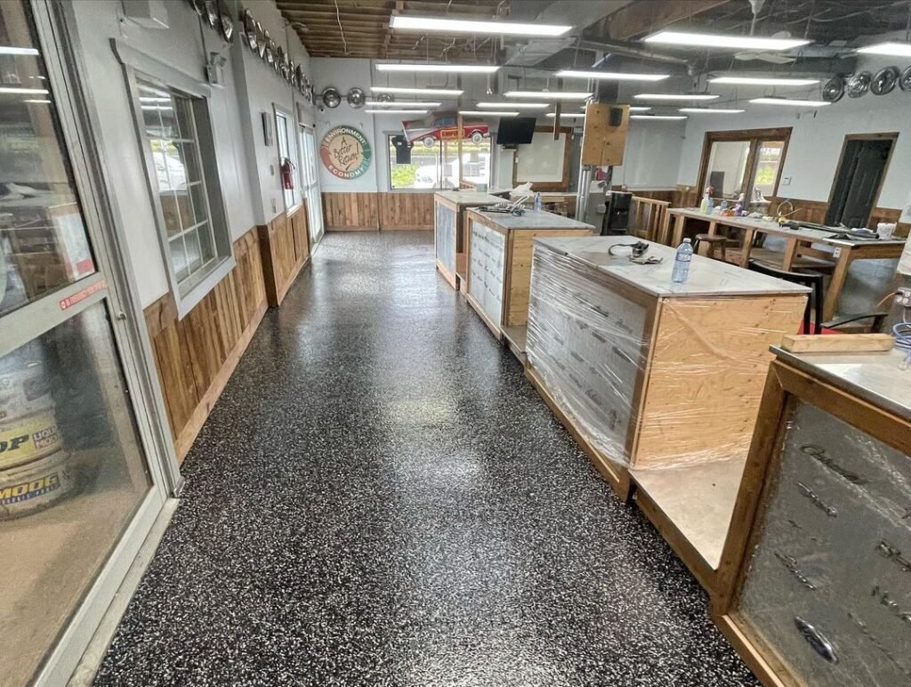 Epoxy flooring near me installed by FraserPlus in Metro Vancouver